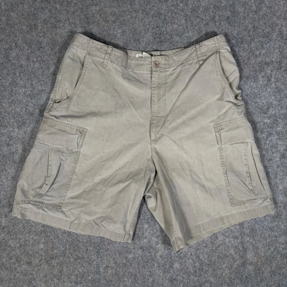 VTG Banana Republic Safari Cargo‎ Shorts Mens 34 Khaki Travel Cotton Distressed
